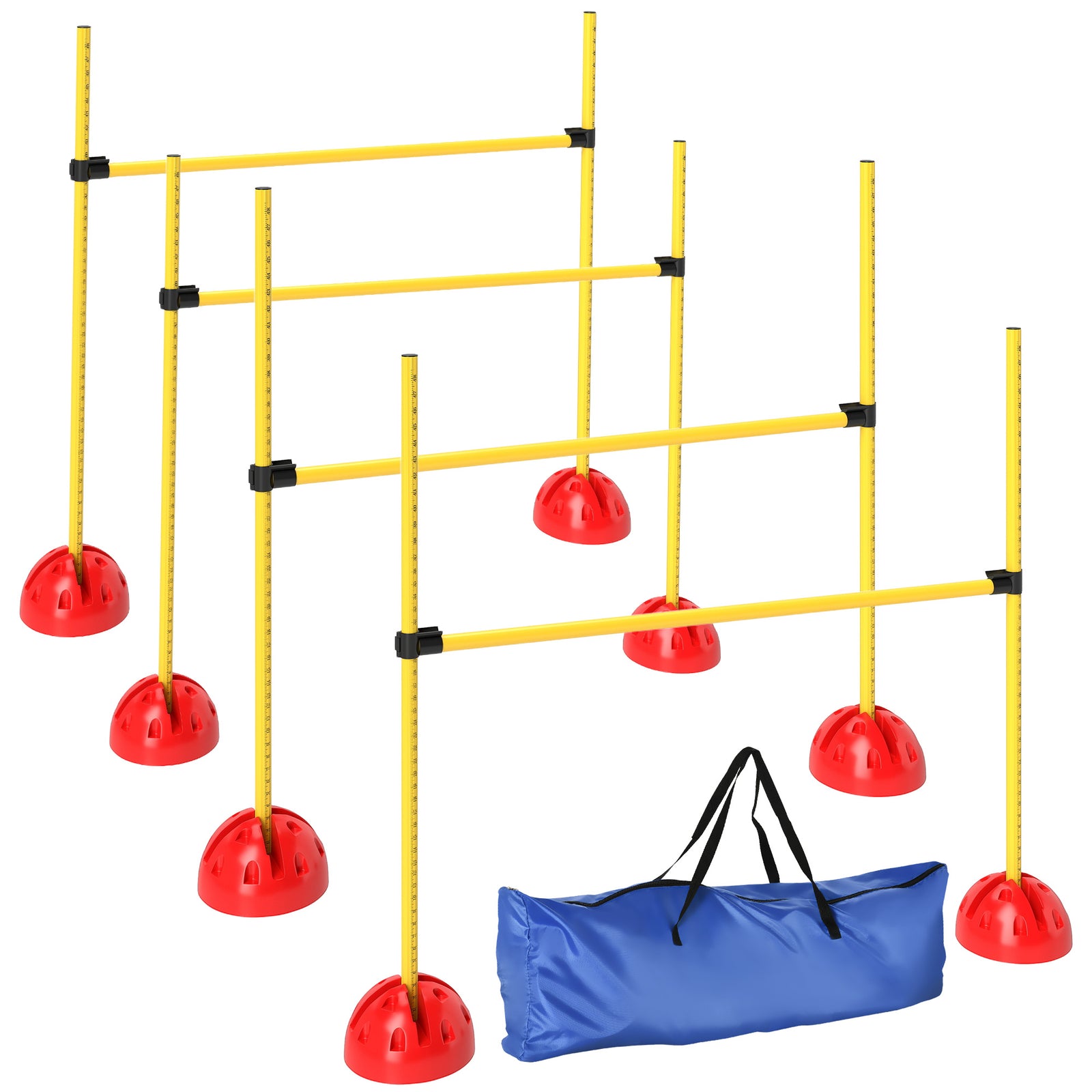 4-piece Dog Agility Equipment with 4 Hurdles, Bag for Jump, Training, Yellow