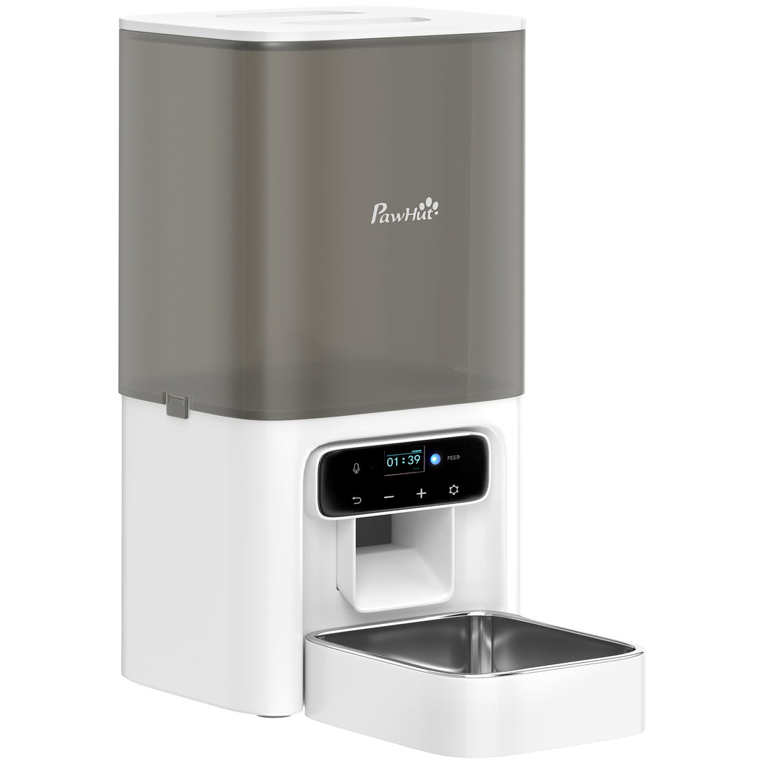 Programmable Automatic Cat Feeder with Timer Up to 6 Meals Per Day, 10s Voice Recorder, Portion Control