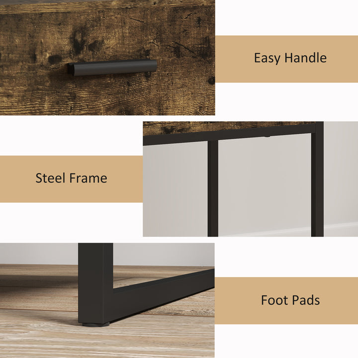 Modern Bedside Table - Rustic Brown