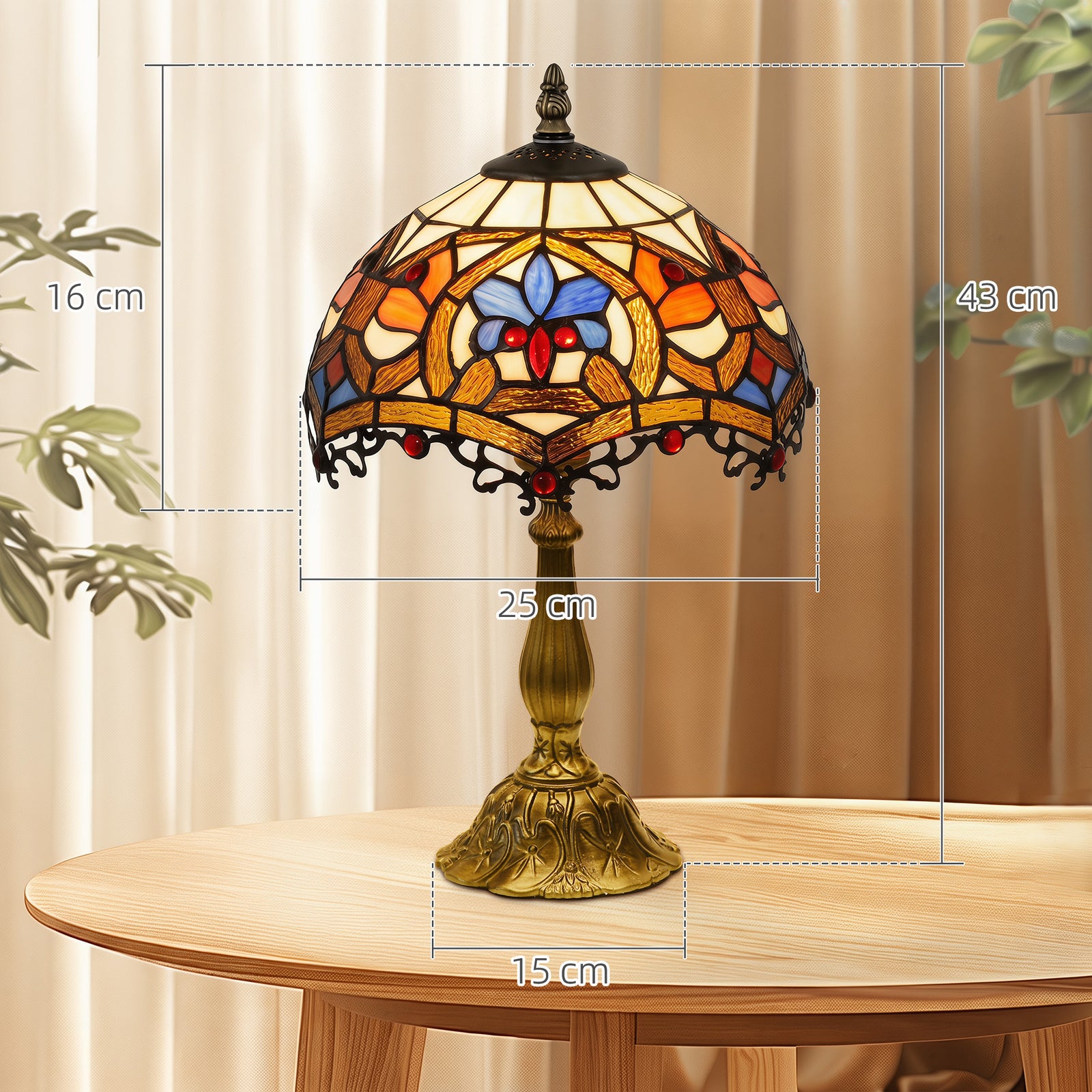 Tiffany Lamp, Stained Glass Table Lamp, Handcrafted Artisan Collectibl