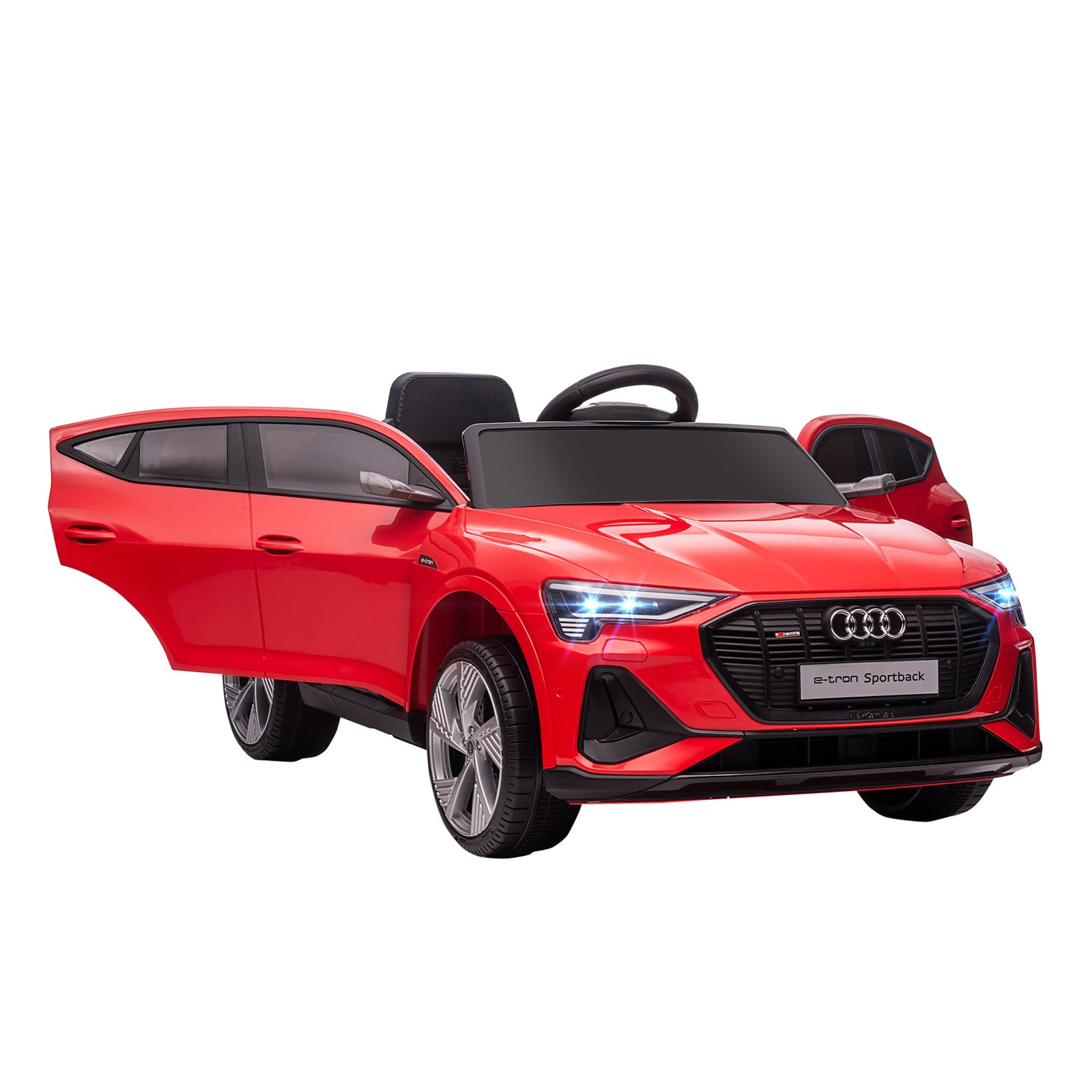 Audi E-tron Licensed 12V Kids' Electric Ride on, Electric Car for Kids, with Parental Remote, Music Lights MP3, Suspension Wheels, for 3-5 Years, Red