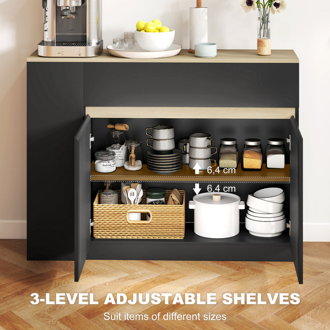 Kitchen Island, Storage Cabinet with Adjustable Shelf, 2 Drawers, 3 Op