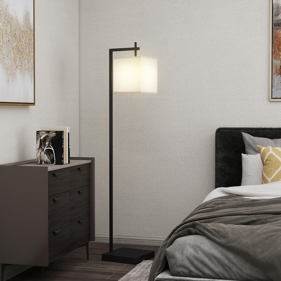 Floor Lamp for Living Room, 66" Modern Tall Standing Lamp with Adjustable Colour Temperatures & 10 Brightness Levels, Remote Control and Foot Switch for Bedroom Office, 9W LED Bulb Included