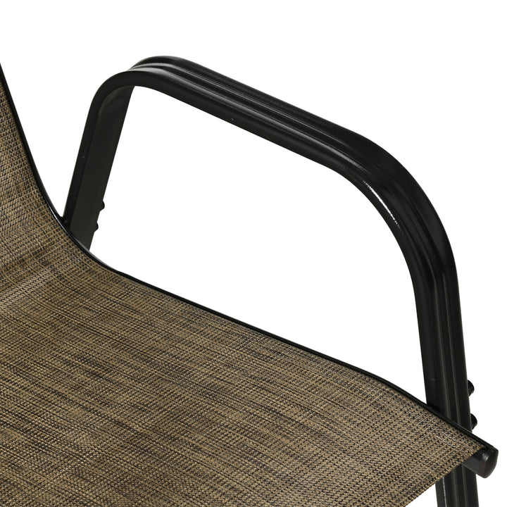 Set of Four Stackable Mesh Seat Chairs - Mixed Brown