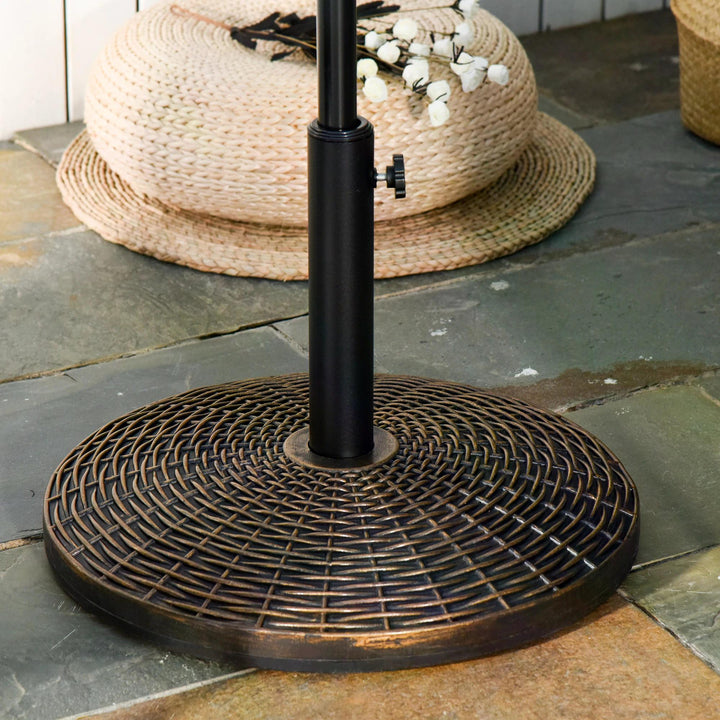 Outsunny Patio Parasol Base: Weighted 25kg Stand for Outdoor Umbrellas, Weather-Resistant, Jet Black | Aosom UK