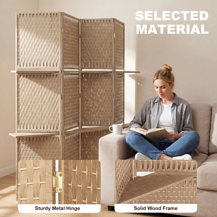 Wave Fibre Freestanding Folding Privacy Screen Panels, Room Divider, N