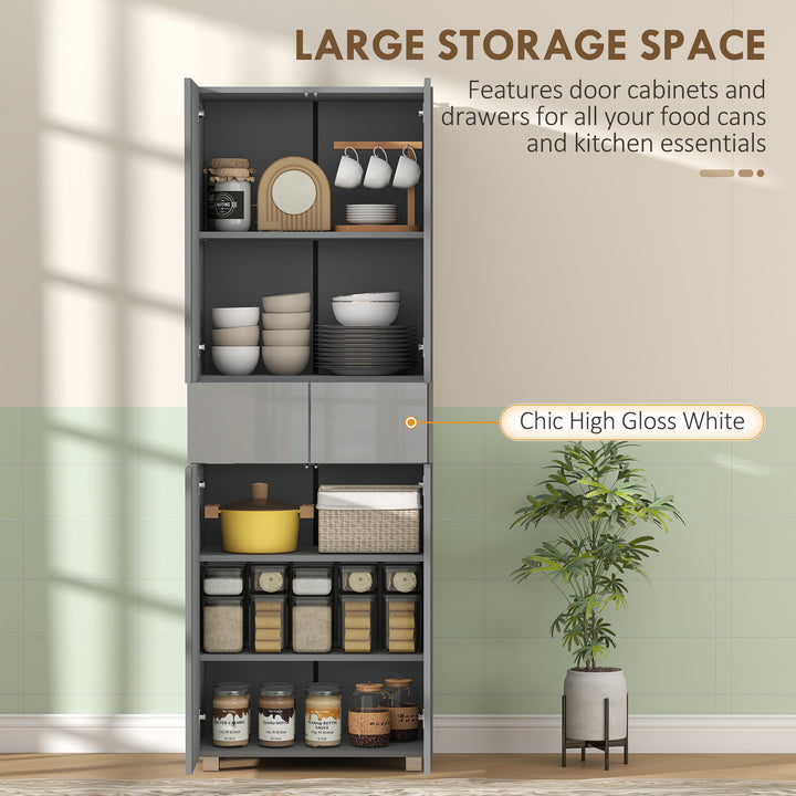Storage Cabinet, Kitchen Cupboard with 3 Adjustable Shelves, 60L x 35W