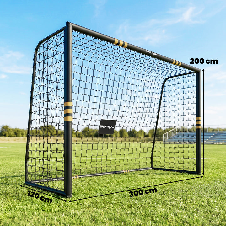 Football Goal, 10 x 6.5ft Football Net with Ground Stakes, EPE Foam Pa