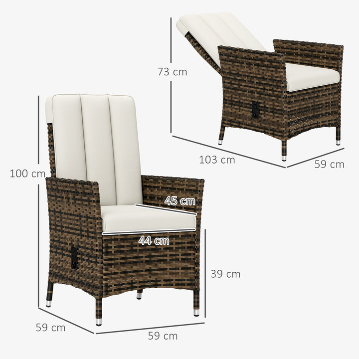 105°-150° Reclining Rattan Chair - Cream