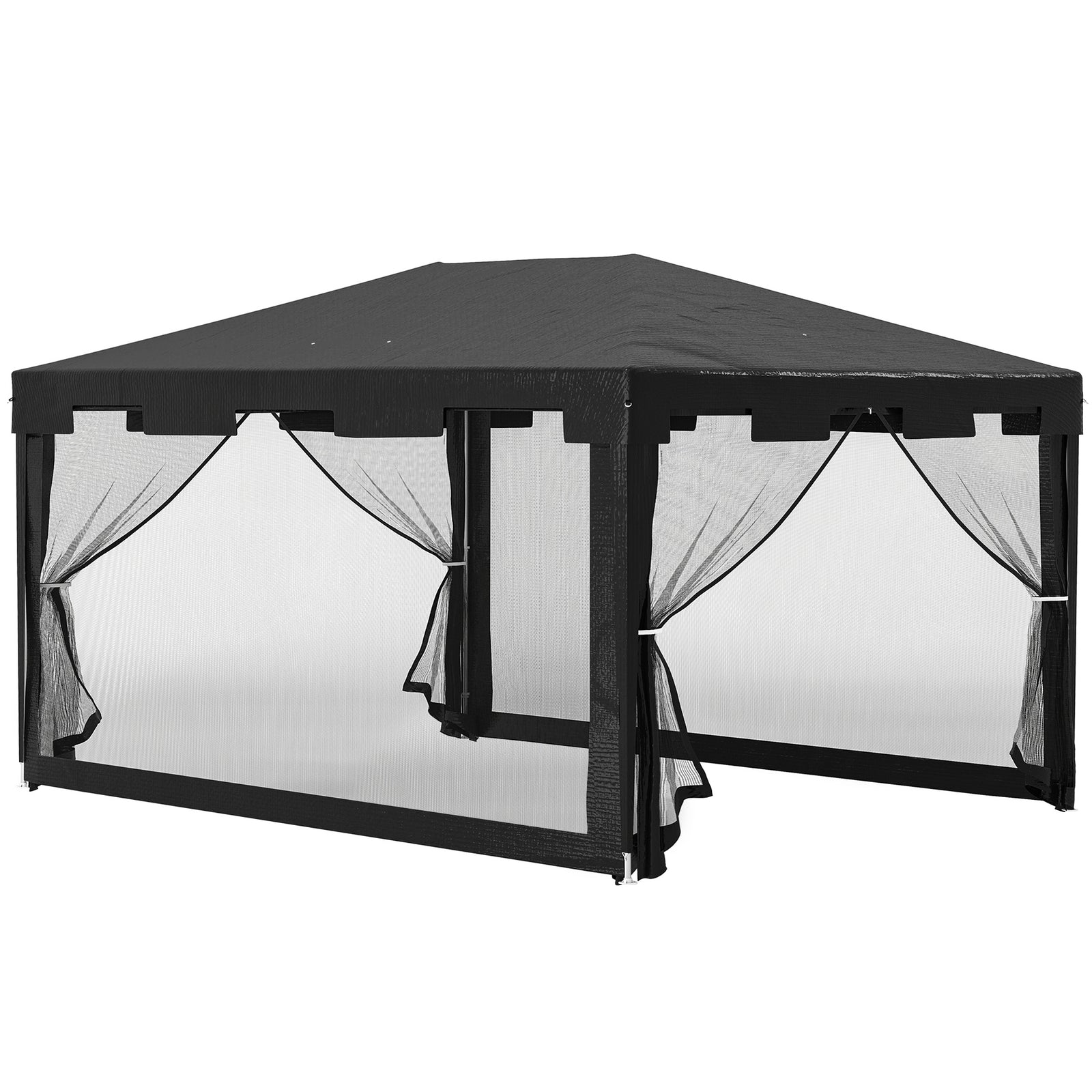 4 x 3 m Party Tent Wedding Gazebo Outdoor Waterproof PE Canopy Shade with Panel