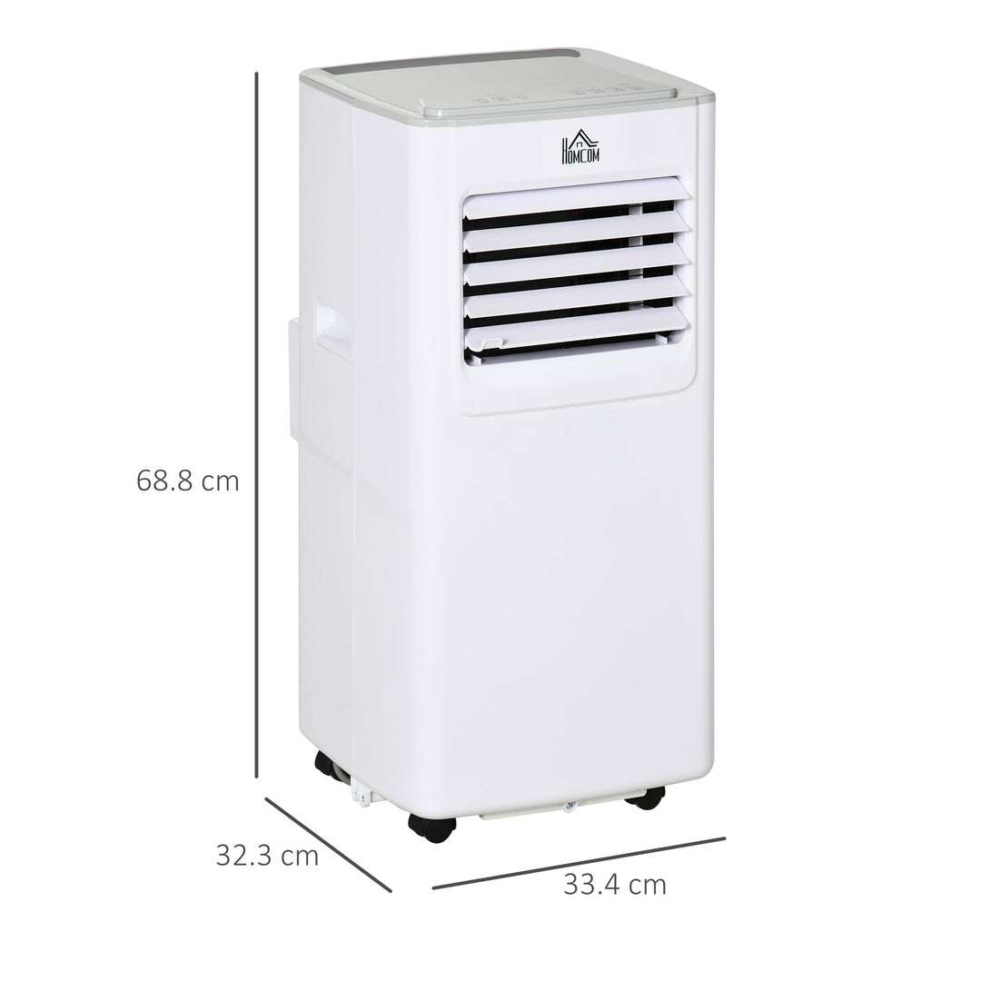 HOMCOM 7000 BTU Mobile Air Conditioner Portable AC Unit for Cooling Dehumidifying Ventilating w/ Remote Controller, LED Display for Bedroom | Aosom UK