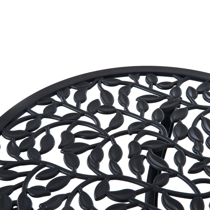 MCL 3 Pcs Aluminium Bistro Set Garden Furniture Dining Table Chairs Antique Outdoor Seat Patio Seater Black