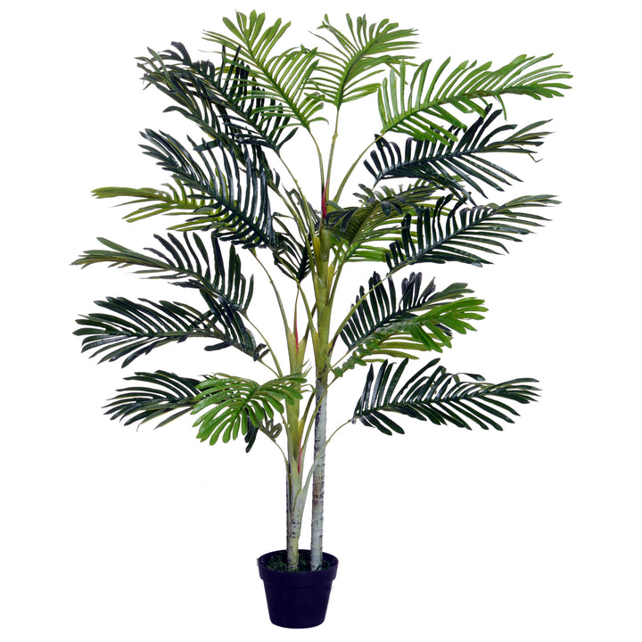 Outsunny 150cm(5ft) Artificial Palm Tree Decorative Indoor Faux Green Plant w/Leaves Home Décor Tropical Potted Home Office | Aosom UK