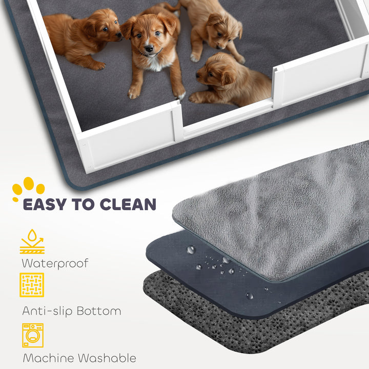 Whelping Box for Dogs with Whelping Pad, Adjustable Entrance, Non-slip Foot Pads, for Medium Dogs, 100 x 96cm