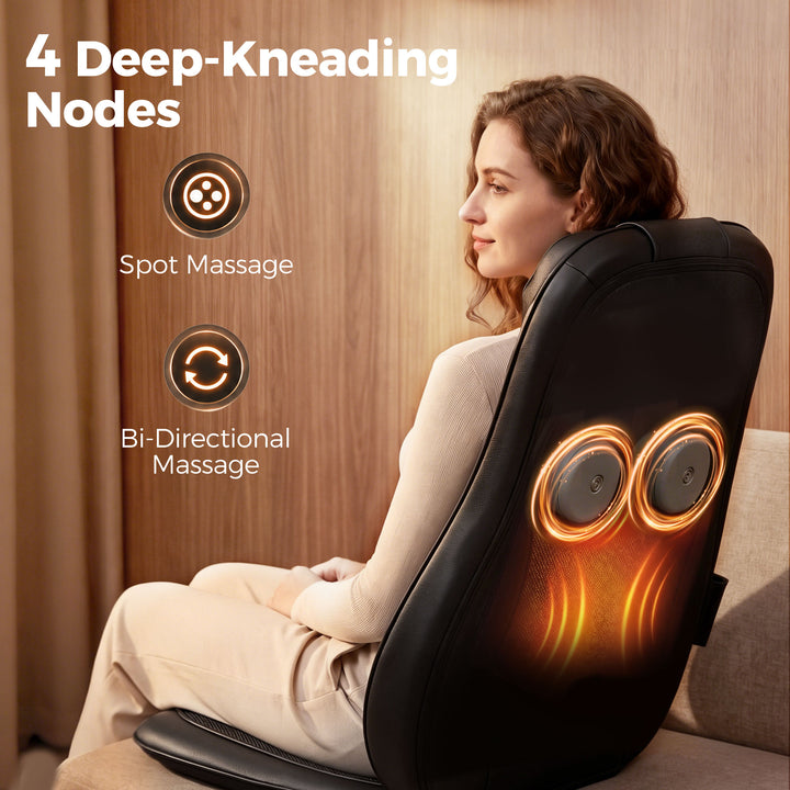 Back Massager with Heat, Deep Tissue Kneading Massage Chair with 3-Lev