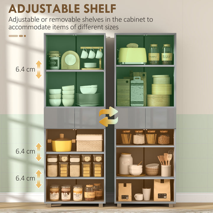Storage Cabinet, Kitchen Cupboard with 3 Adjustable Shelves, 60L x 35W