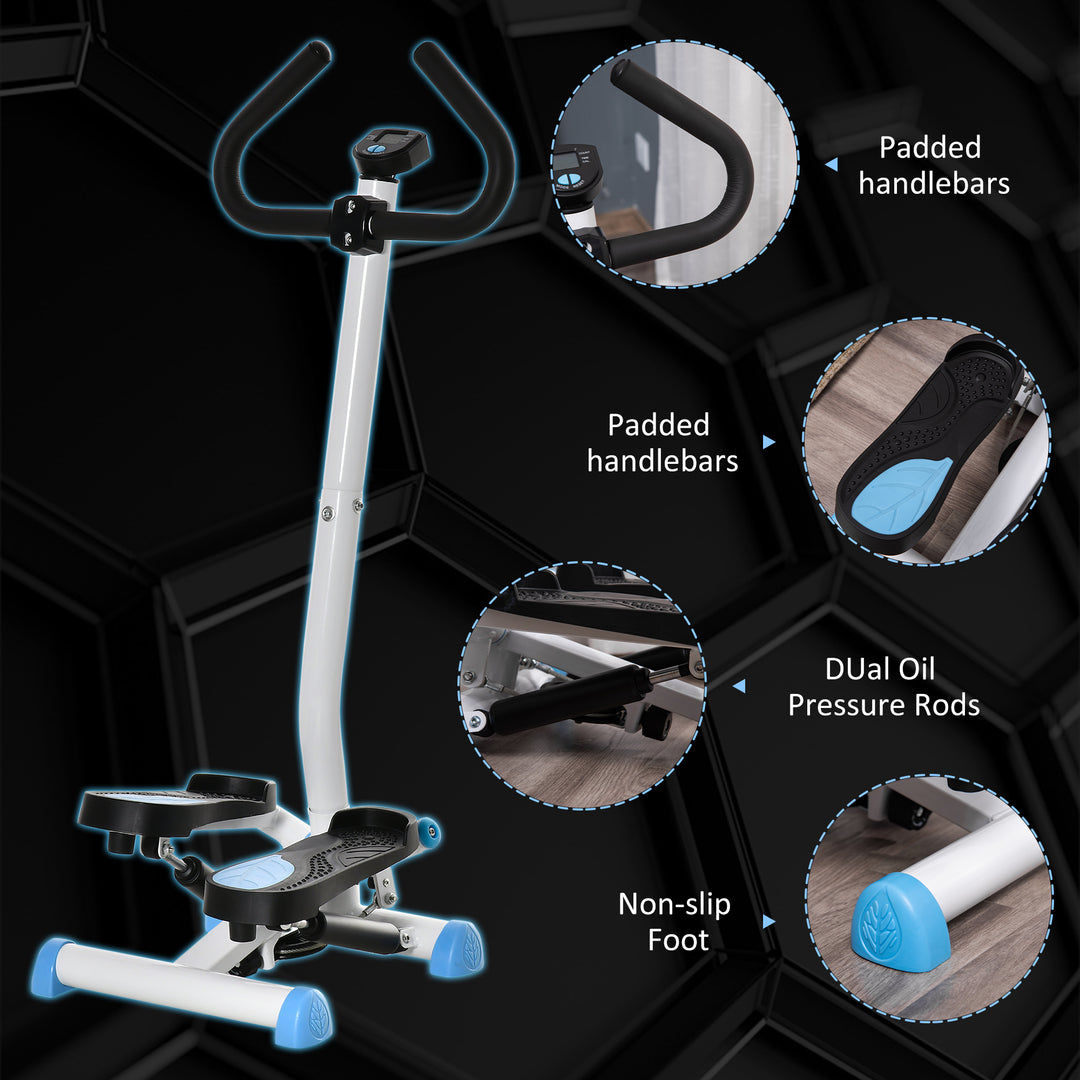 MCL Twister Stepper, Step Machine with Adjustable Resistance, LCD Screen - Blue