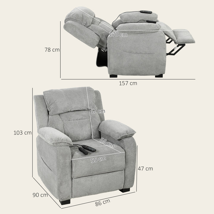 Power Recliner Armchair with Massage and Heat, Electric Reclining Chai