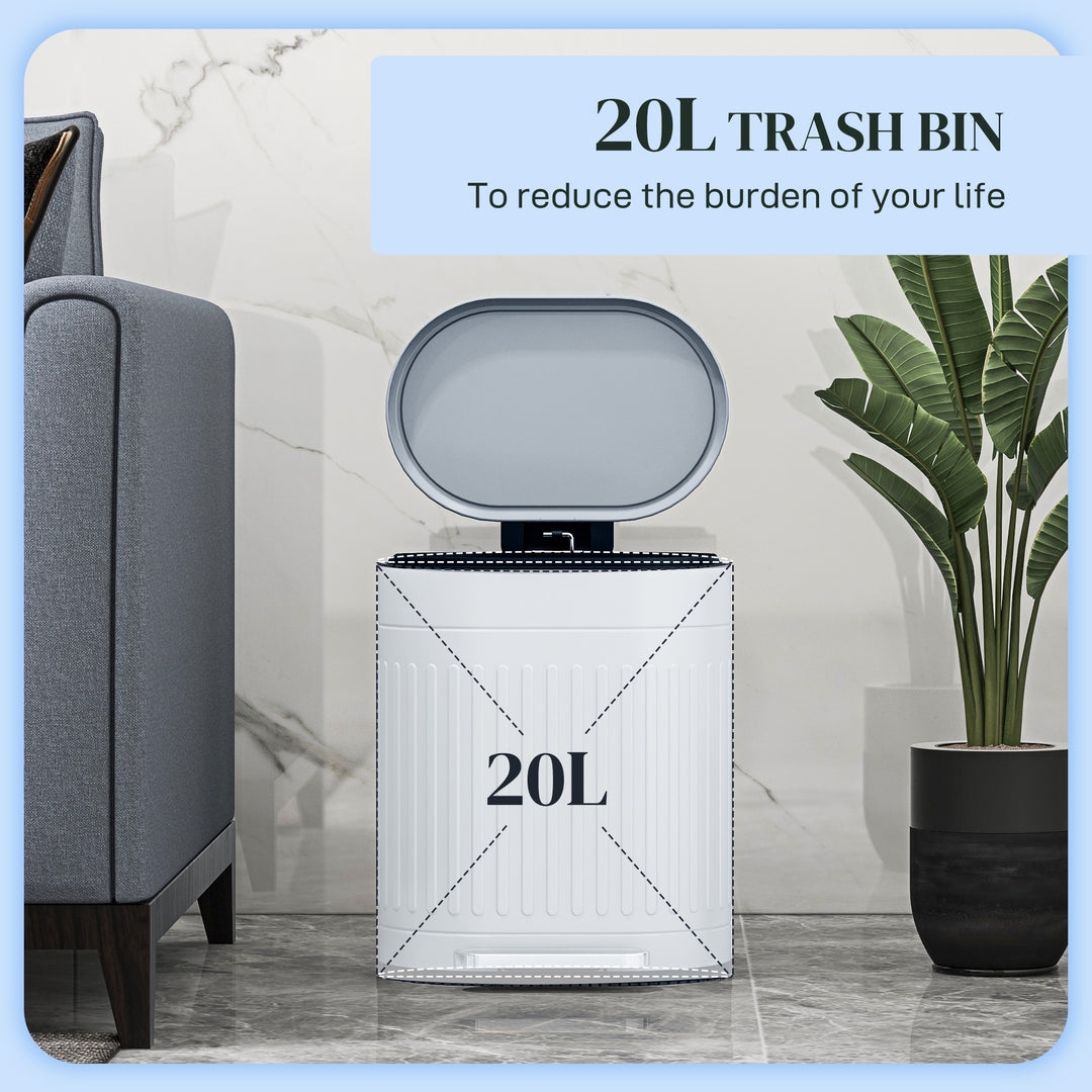 20L Metal Kitchen Bin, with Soft-Close Lid - Grey