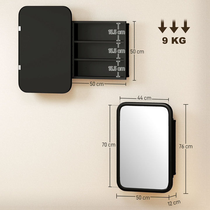 Bathroom Wall Cabinet with Tempered Mirror Metal Bathroom Mirror Cabin