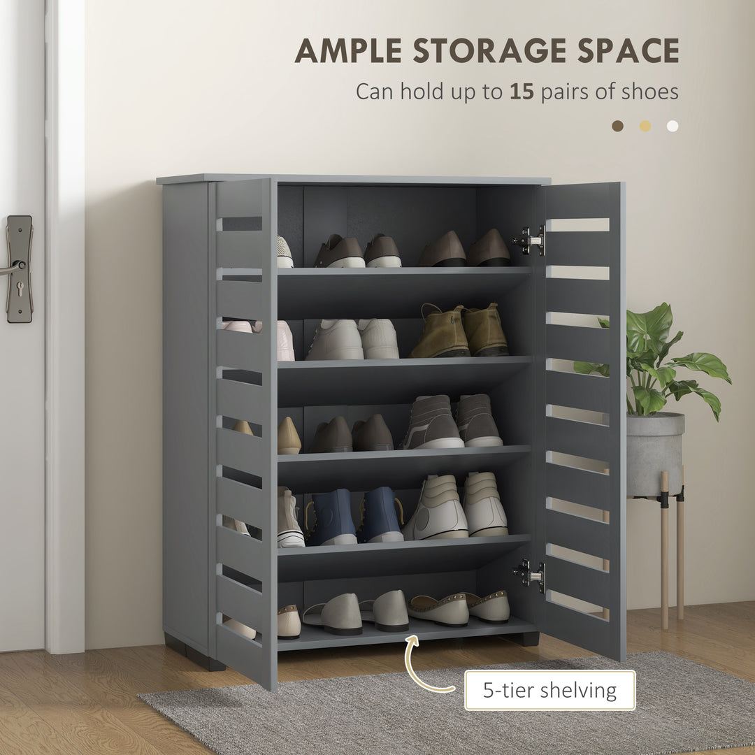 Narrow Shoe Cabinet for Entryway, 5-Tier Slim Shoe Storage Cabinet wit