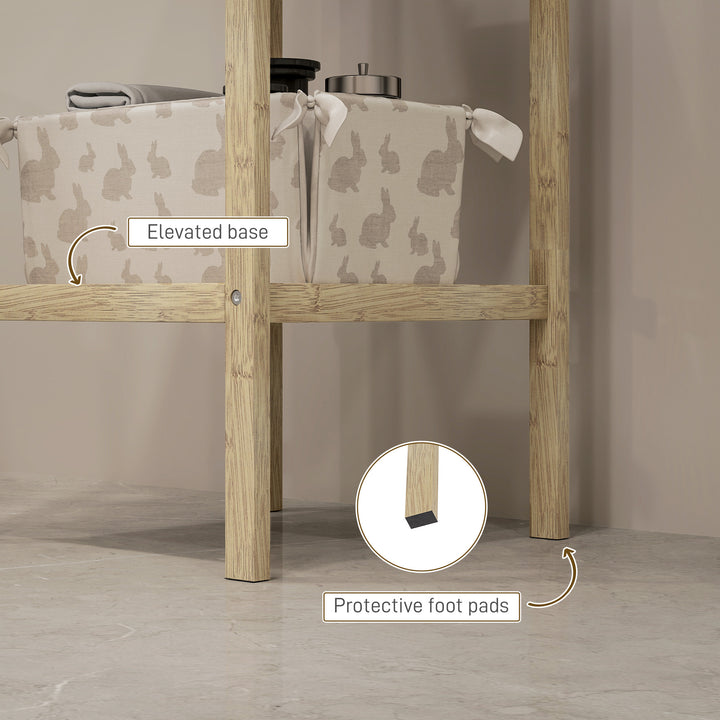 Three-Tier Bamboo Bathroom Shelf - Natural Finish