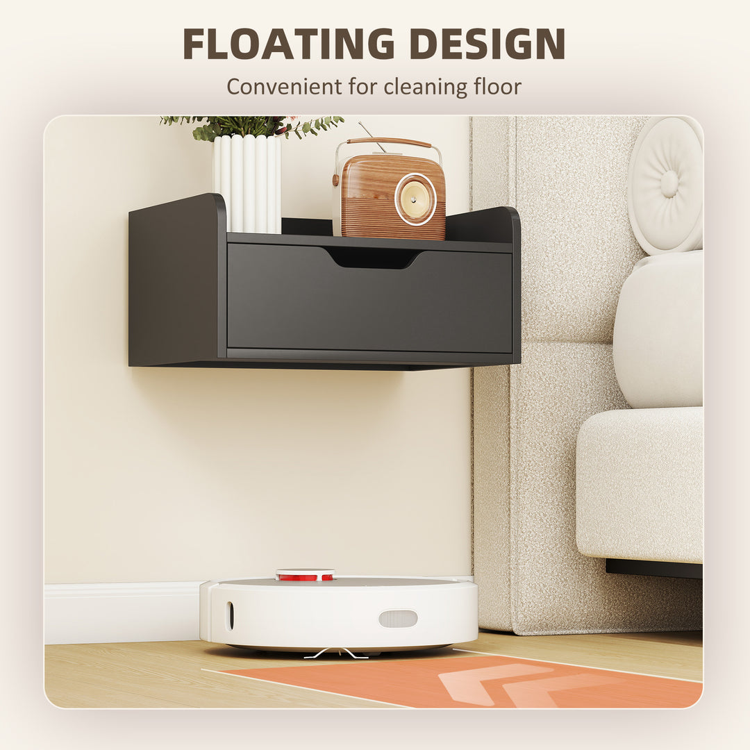 Floating Nightstands Set of 2, Wall Mounted Bedside Table with Drawer 