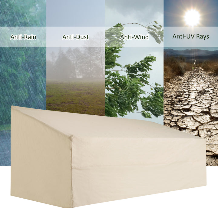 MCL 600D Oxford Cloth Garden Furniture Cover Waterproof, 3 Seater Sofa Protector for Patio, Outdoor, Beige, 218 x 111 x 63-101 cm