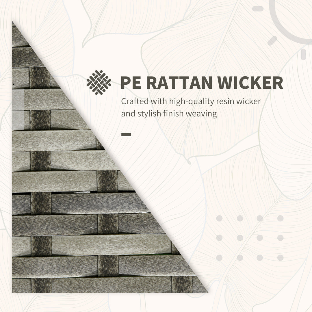 MCL 3 Pieces Rattan Bistro Set, Wicker Garden Furniture Set with Storage Coffee Table and Chairs, Thickened Cushions for Outdoor, Patio, Balcony, Blue