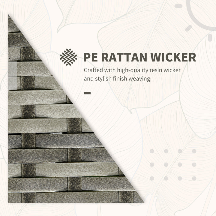 MCL 3 Pieces Rattan Bistro Set, Wicker Garden Furniture Set with Storage Coffee Table and Chairs, Thickened Cushions for Outdoor, Patio, Balcony, Blue