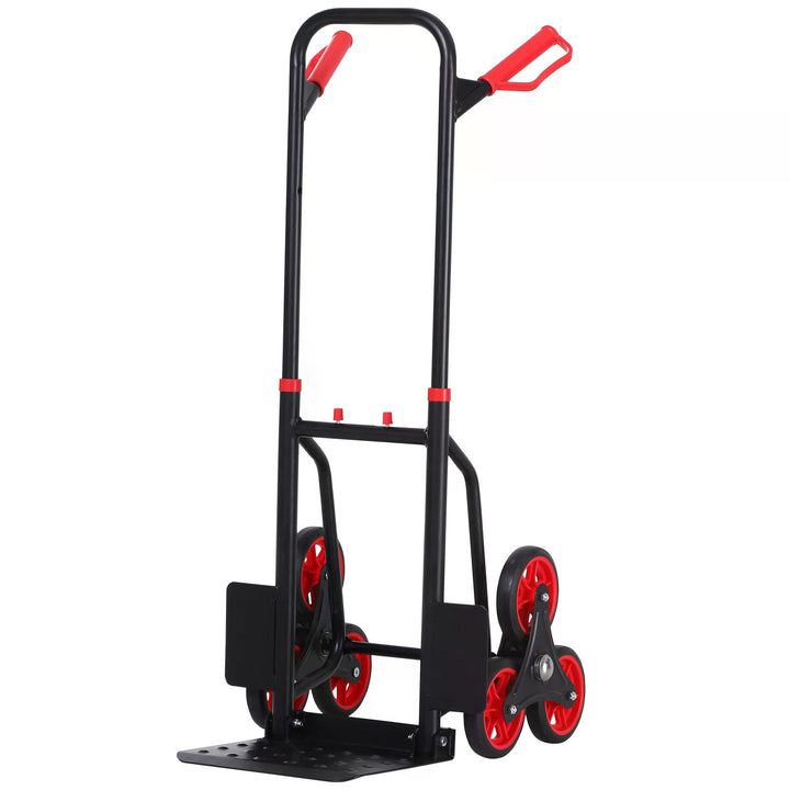 DURHAND Steel Climbing Handling Trolley w/Hand Trucks 6-Wheels Load Cart 150kg | Aosom UK