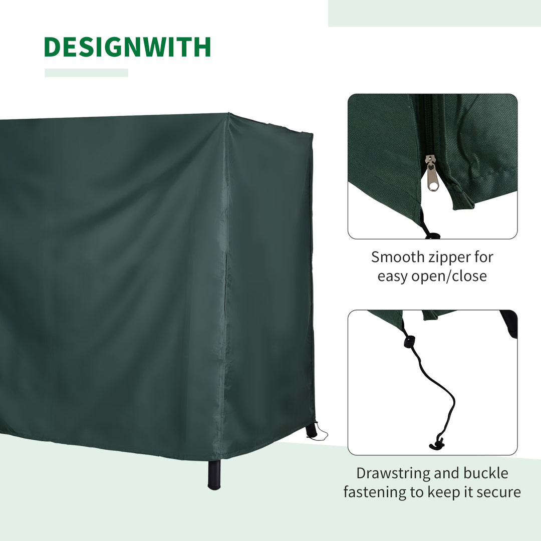 205 x 124cm Three-Seater Swing Chair Protective Cover Deep Green