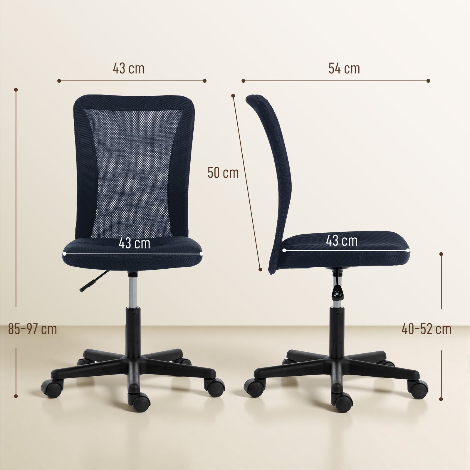 Computer Desk Chair, Mesh Office Chair with Adjustable Height and Swiv