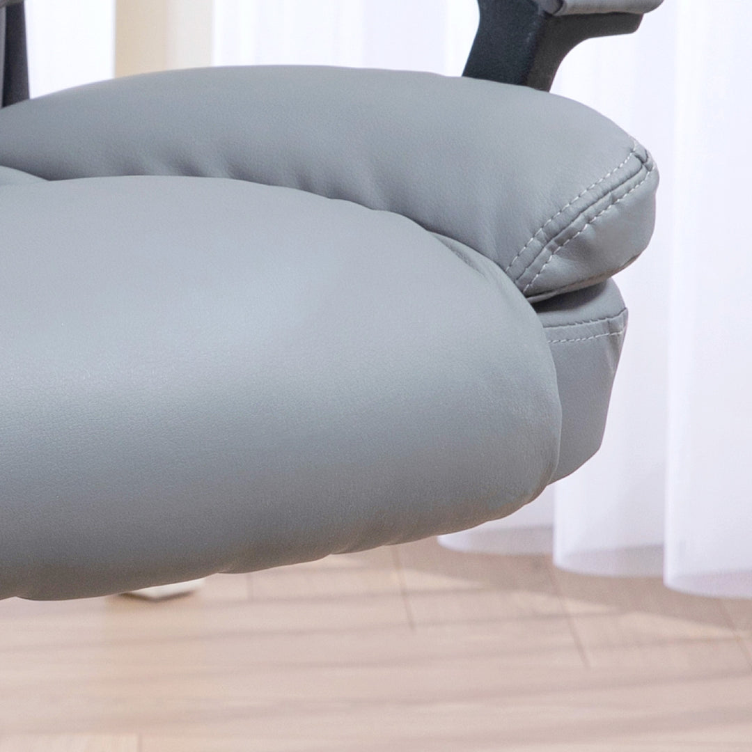 Office Chair, Computer Desk Chair, Mid Back Executive Chair with Adjustable Height and Swivel Rolling Wheels for Home Study, Light Grey