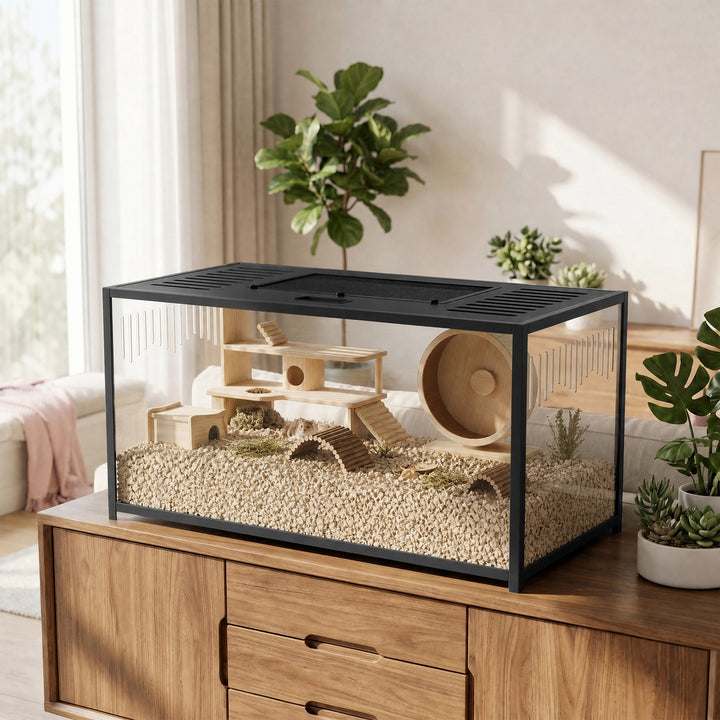 Large Hamster Cage, Chewproof Metal Rat Cage with Openable Top for Syr
