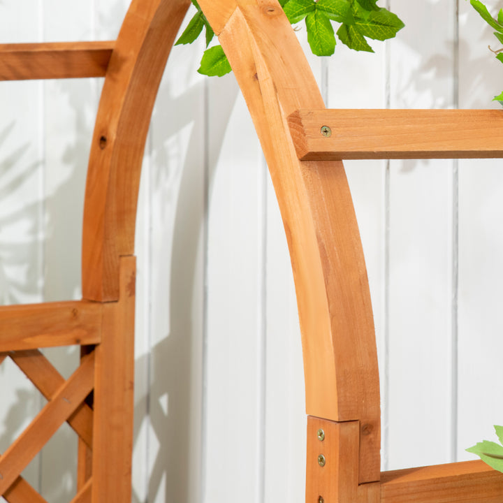 Raised Garden Bed with Arch Trellis, Freestanding Garden Planter Box for Vine Climbing Plant Flower Herb