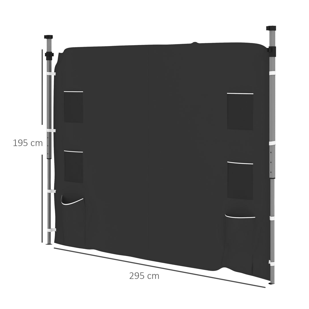 195 x 295cm Replacement Gazebo Sidewall - Black