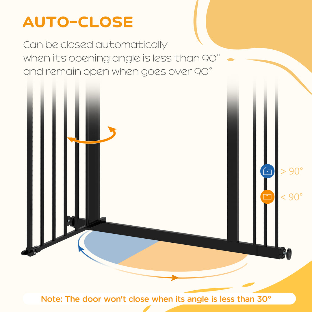 Adjustable Safety Gate w/ One Extensions, Four Adjustable Screws, Black