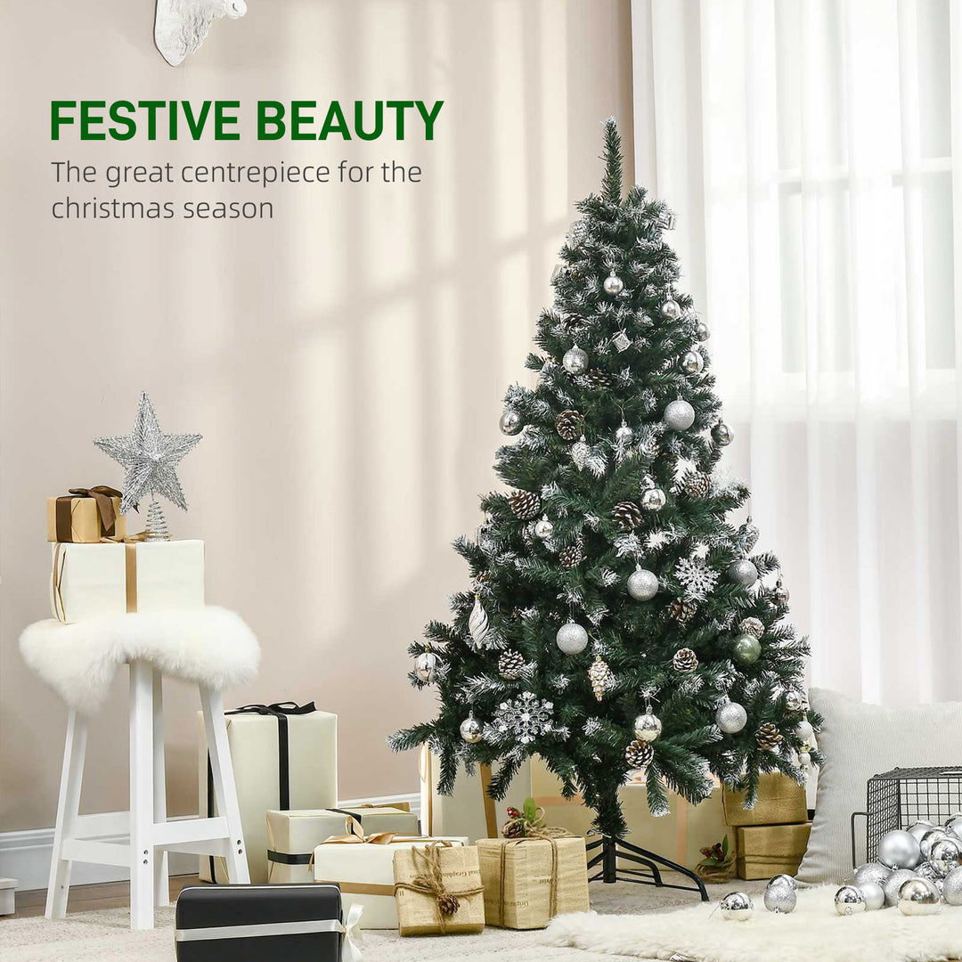 5FT Artificial Christmas Tree with Pine Cones, Holiday Home Xmas Decoration Automatic Open, Green