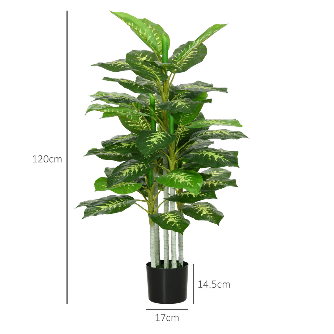 Artificial Evergreen Tree Fake Decorative Plant in Nursery Pot for Indoor Decor, 120cm