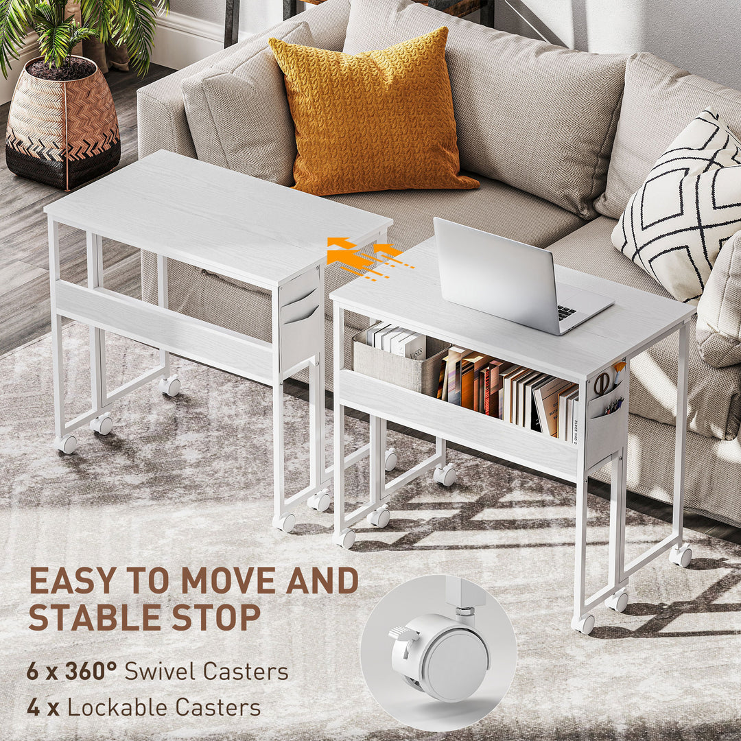 80 cm Drop Leaf Writing Work Desk - White
