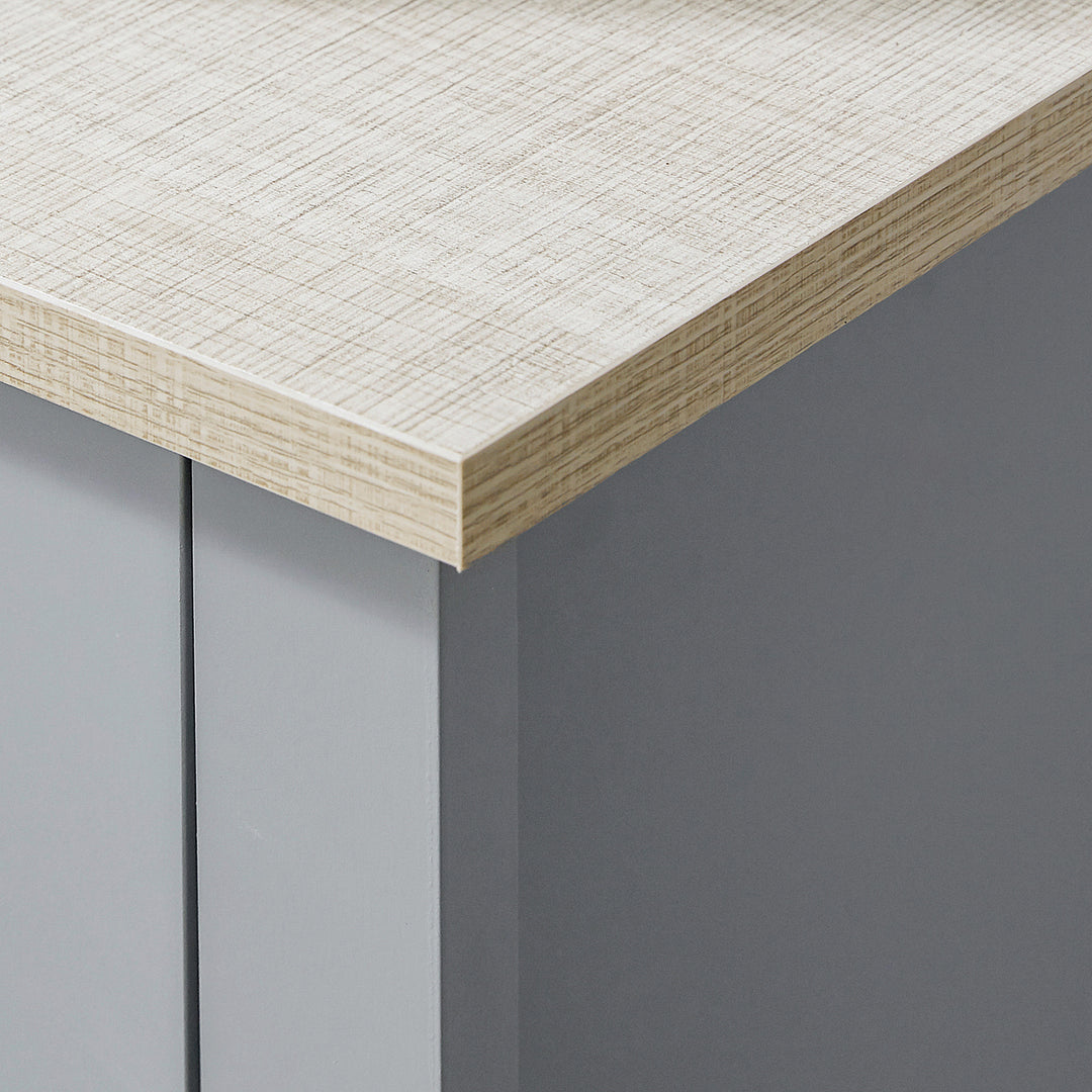 MCL Under Sink Cabinet, Bathroom Vanity Unit, Pedestal Under Sink Design, Storage Cupboard with Adjustable Shelf, Grey