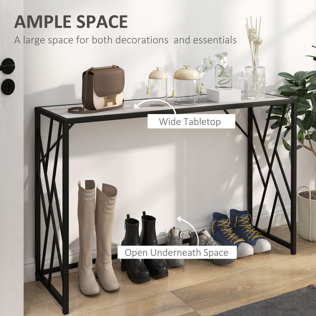 Console Table, Industrial Sofa Table with Metal Frame for Living Room, Hallway, 120 cm, Grey