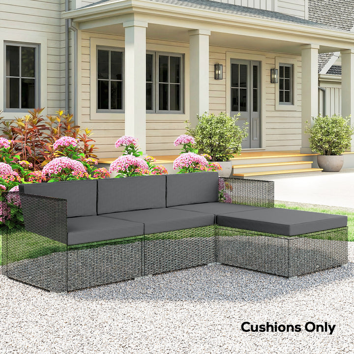 7-Piece Patio Furniture Cushions, Outdoor Loveseat Cushion with Remova