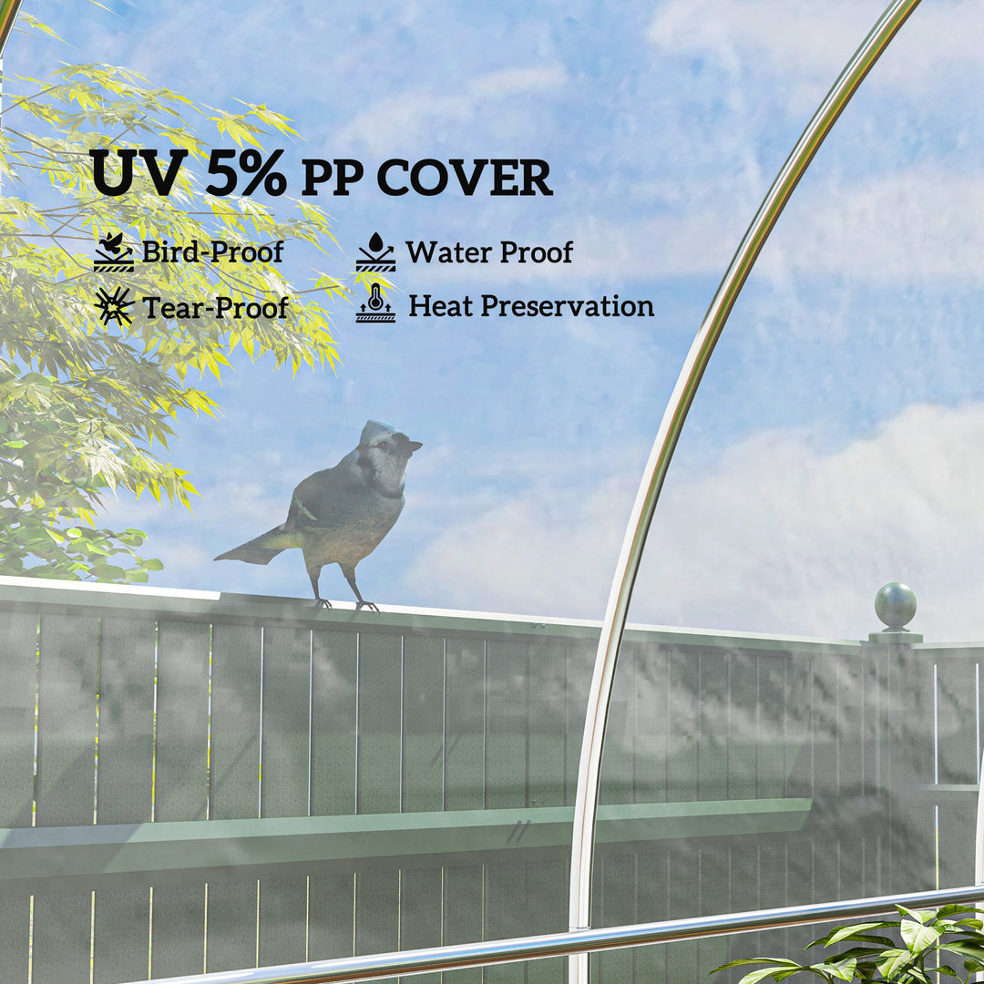 6 X 10m Heavy Duty (150um/6mil) Polypropylene Greenhouse Cover Replacement, UV Resistant Waterproof Plastic Polytunnel Cover, Clear
