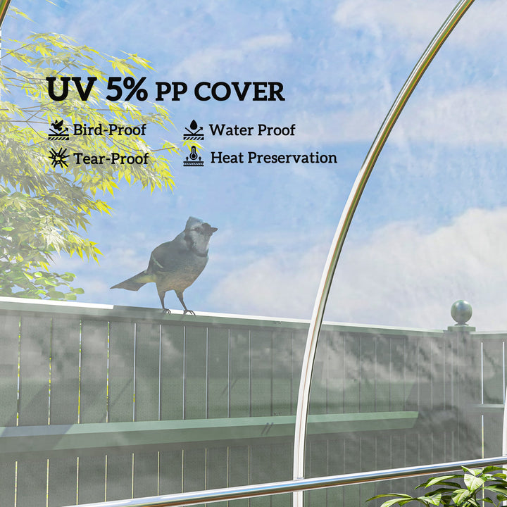 6 X 10m Heavy Duty (150um/6mil) Polypropylene Greenhouse Cover Replacement, UV Resistant Waterproof Plastic Polytunnel Cover, Clear