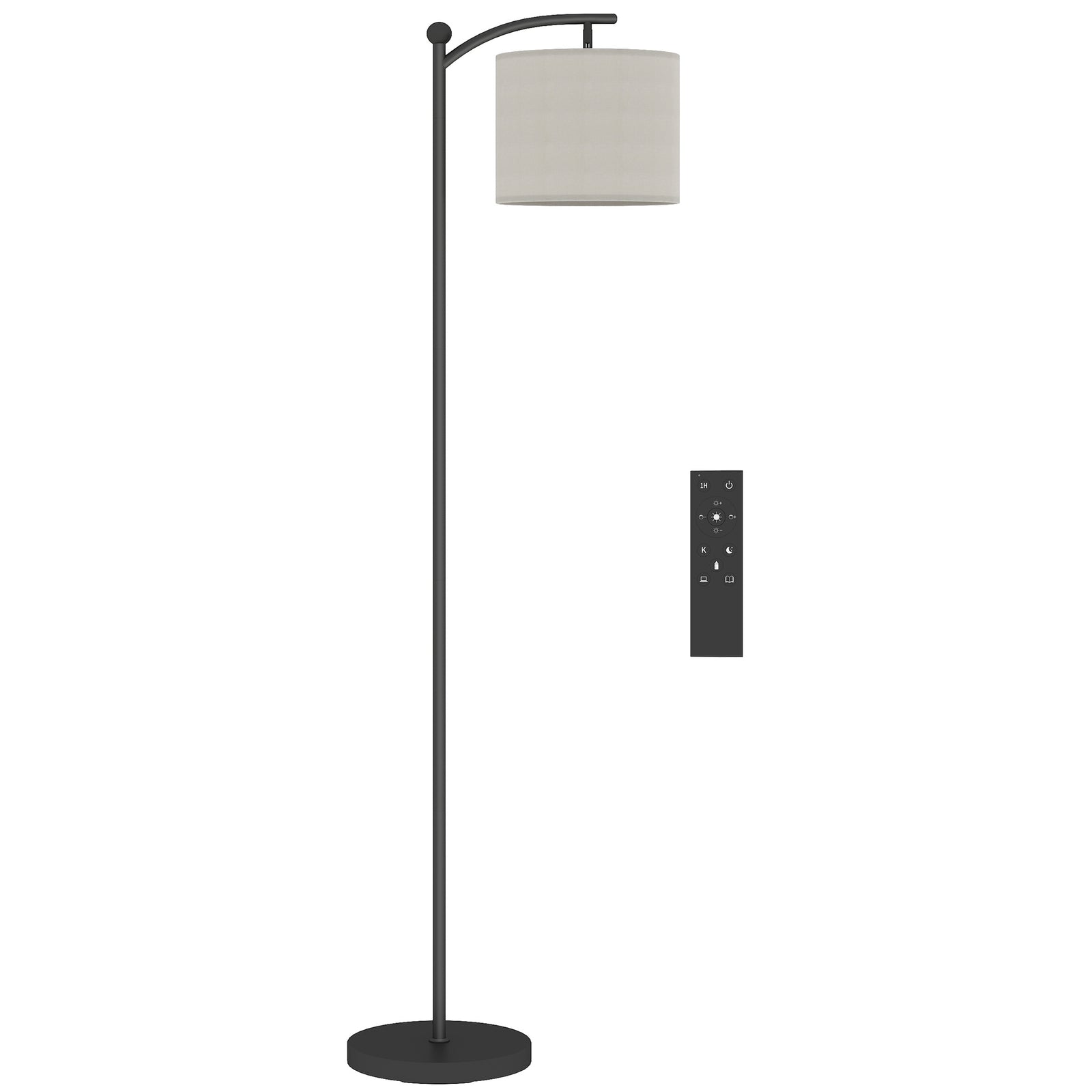 LED Floor Lamp, Stepless Dimmable Reading Standing Lamp with Magnetic Remote Control and 11 Colours Temperature & 11 Brightness Levels, 60 Min Timer for Living Room, Bedroom, Office, Black
