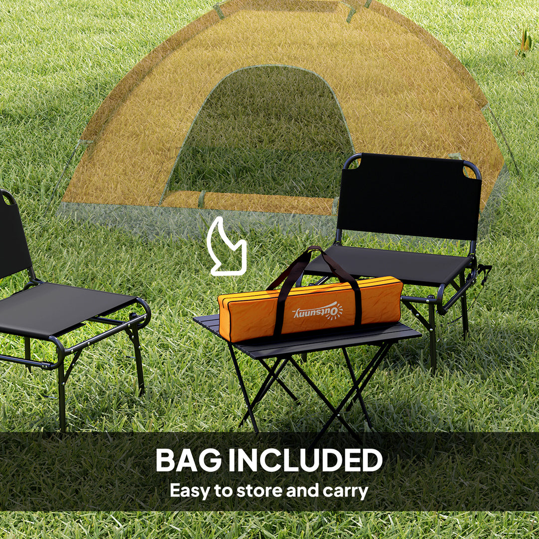 2 Person Camping Tent, Dome Tent with Zipped Doors, Storage Pocket, Portable Handy Bag, Orange