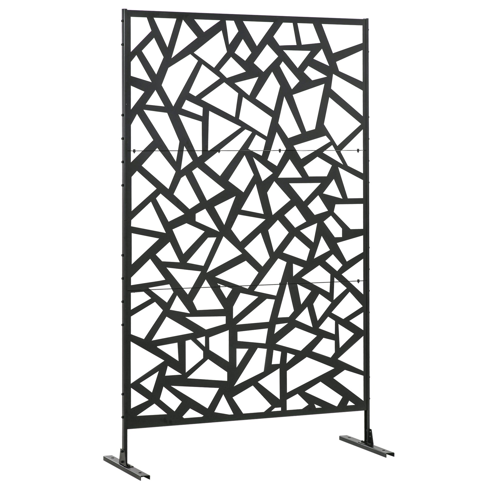 Freestanding Garden Partition Screen Metal Decorative Outdoor Divider with Expansion Screws for Garden Patio Deck