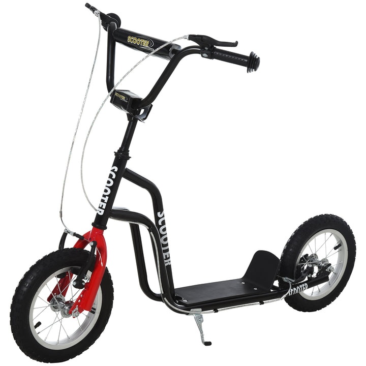 MCL Teen Kick Scooter with Adjustable Handlebar, Inflatable Wheels, Two Brakes, Black